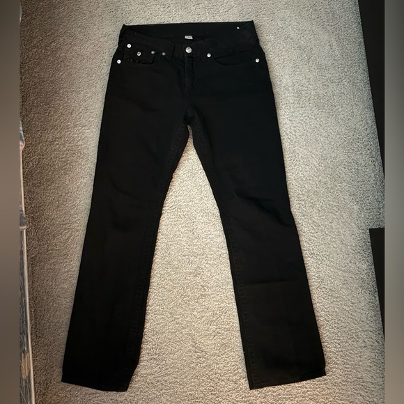 *VINTAGE* True Religion Black Denim Jeans Size 33 - Picture 2 of 5